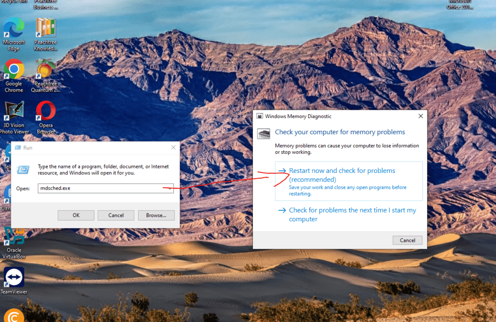 Windows memory diagnostic tool checking RAM errors during system restart